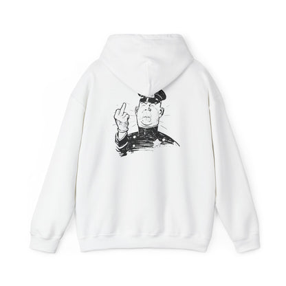 Hoodie — Sketch Cop Graphic Back Print Hooded Sweatshirt (Middle Finger Design)