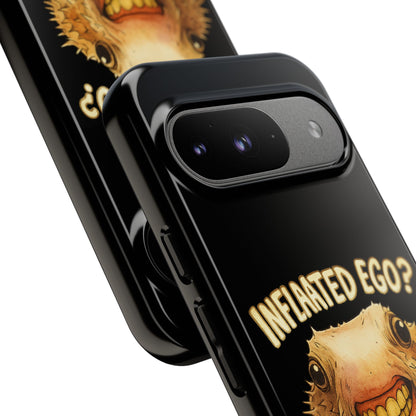 Phone Case — "Inflated Ego? Nah, It's Just Anxiety" Funny Pufferfish Design