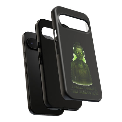 Spooky Green Ghost Phone Case — "I Baked Cookies, They Scream Now" Horror iPhone Cover