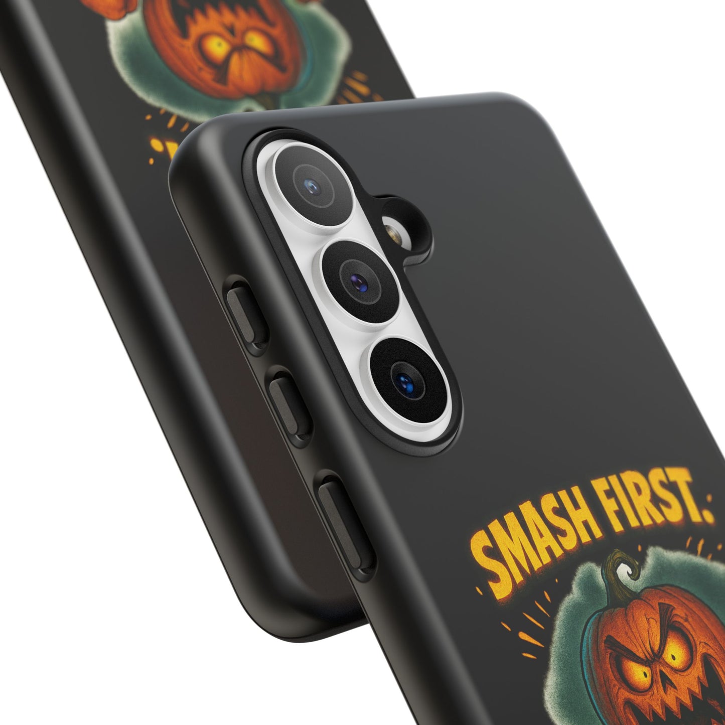 Phone Case — 'Smash First, Roast Seeds Later' Halloween Pumpkin Design