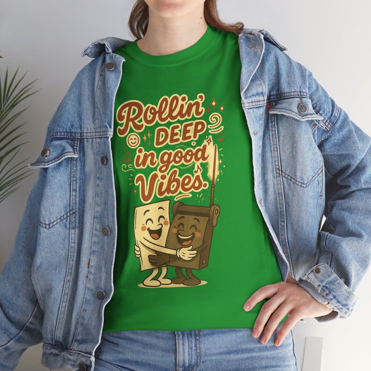 Rollin' Deep in Good Vibes – Smiling Paper & Roller T-Shirt