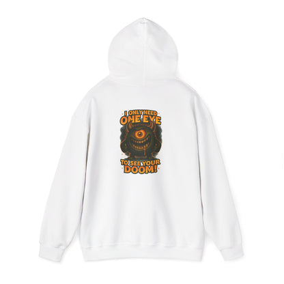 Hoodie — 'I Have One Eye to See Your Doom' Cyclops Horror Graphic Hoodie