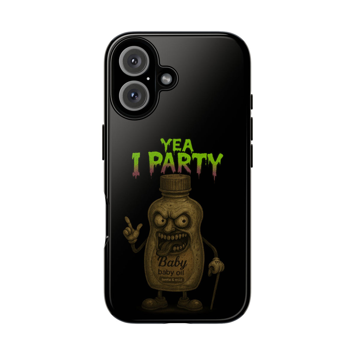 Phone Case — 'Yea I Party' Creepy Baby Bottle Graphic