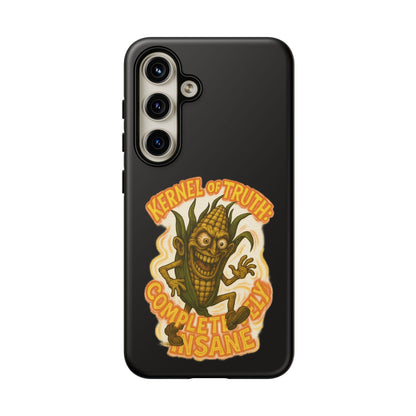 Corny Horror Phone Case - “Kernel of Truth, Completely Insane” Retro Corn Monster