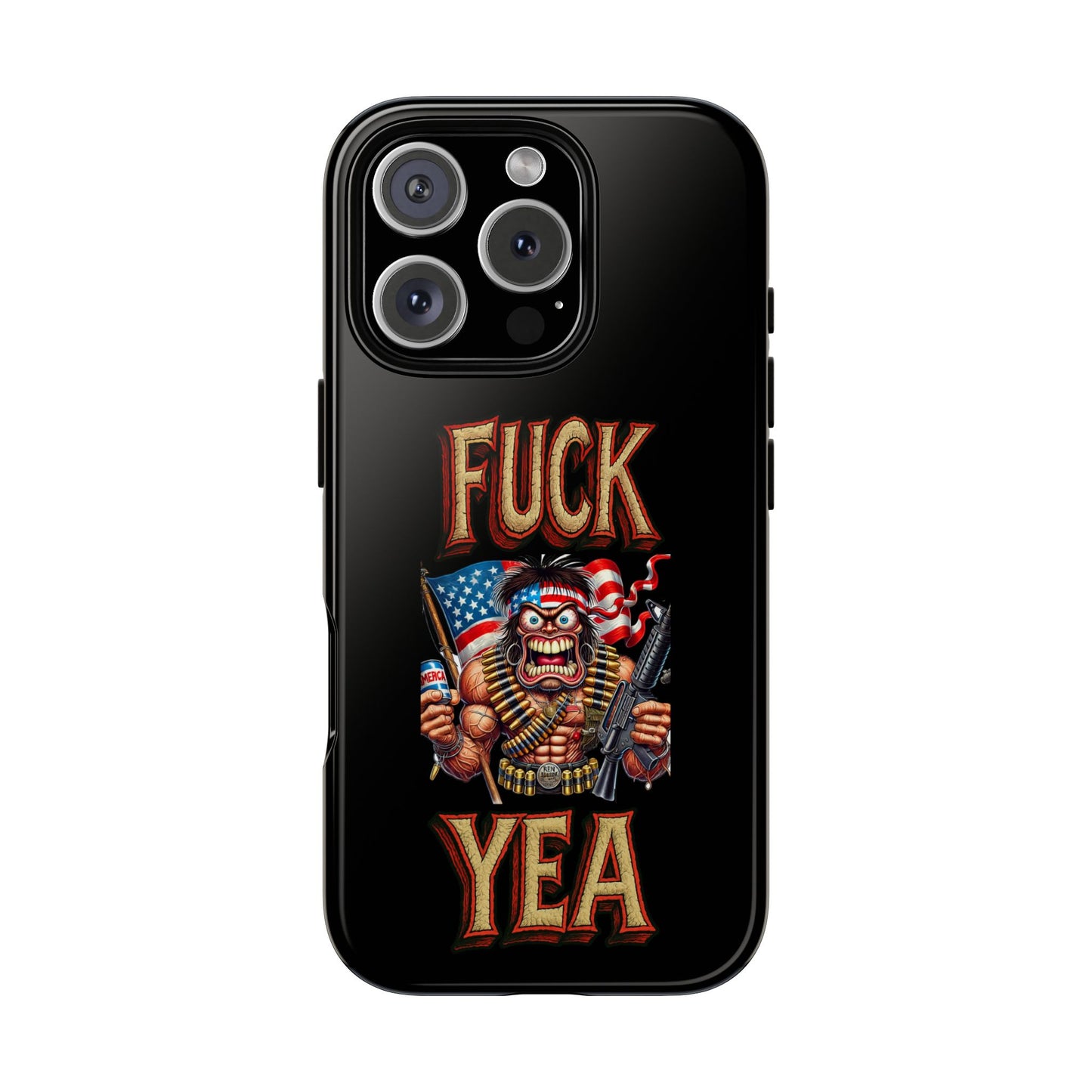 Phone Case — "FUCK YEA" Patriotic Skeleton Soldier Graphic
