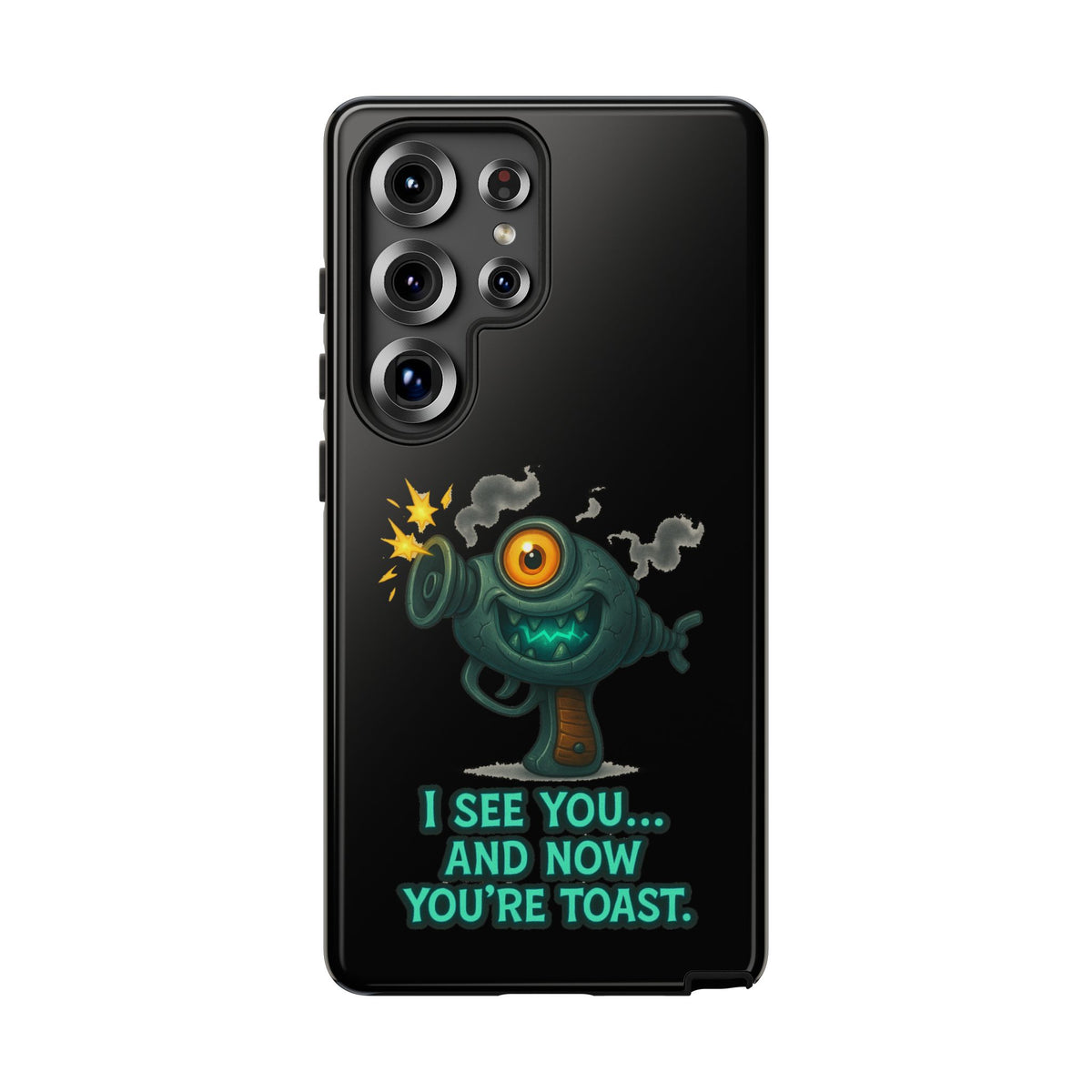 Phone Case — Cute Zombie Blaster Design with "I See You... And Now You're Toast"