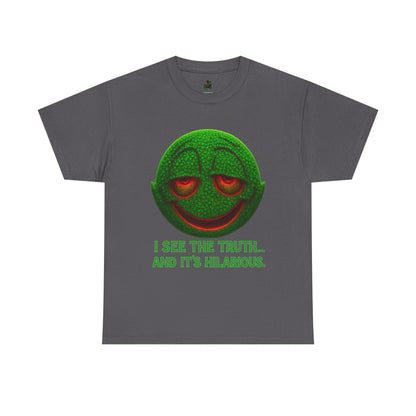 I See the Truth... and It’s Hilarious – Trippy Neon Smiley T-Shirt