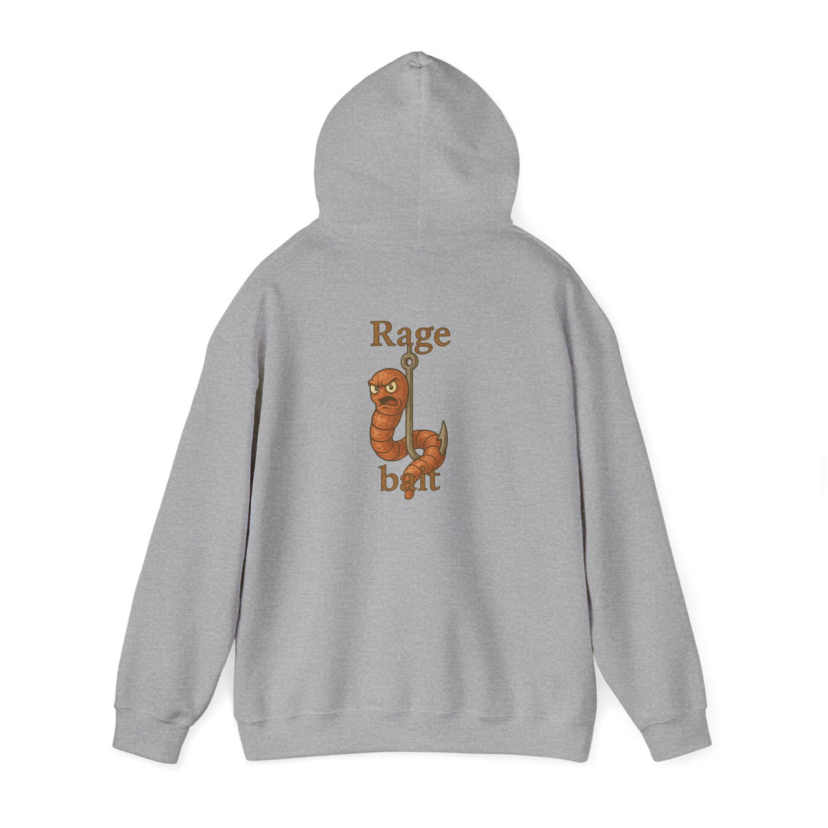 Rage Bait Hoodie — Funny Worm Graphic Hooded Sweatshirt