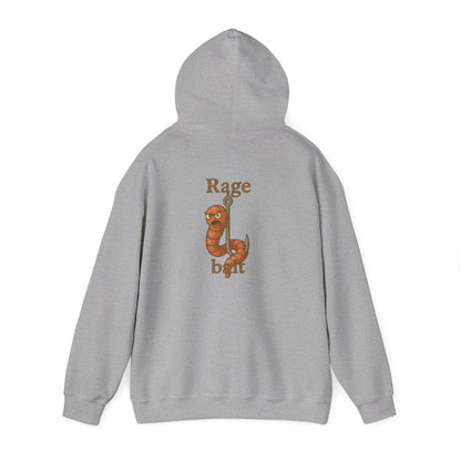 Rage Bait Hoodie — Funny Worm Graphic Hooded Sweatshirt
