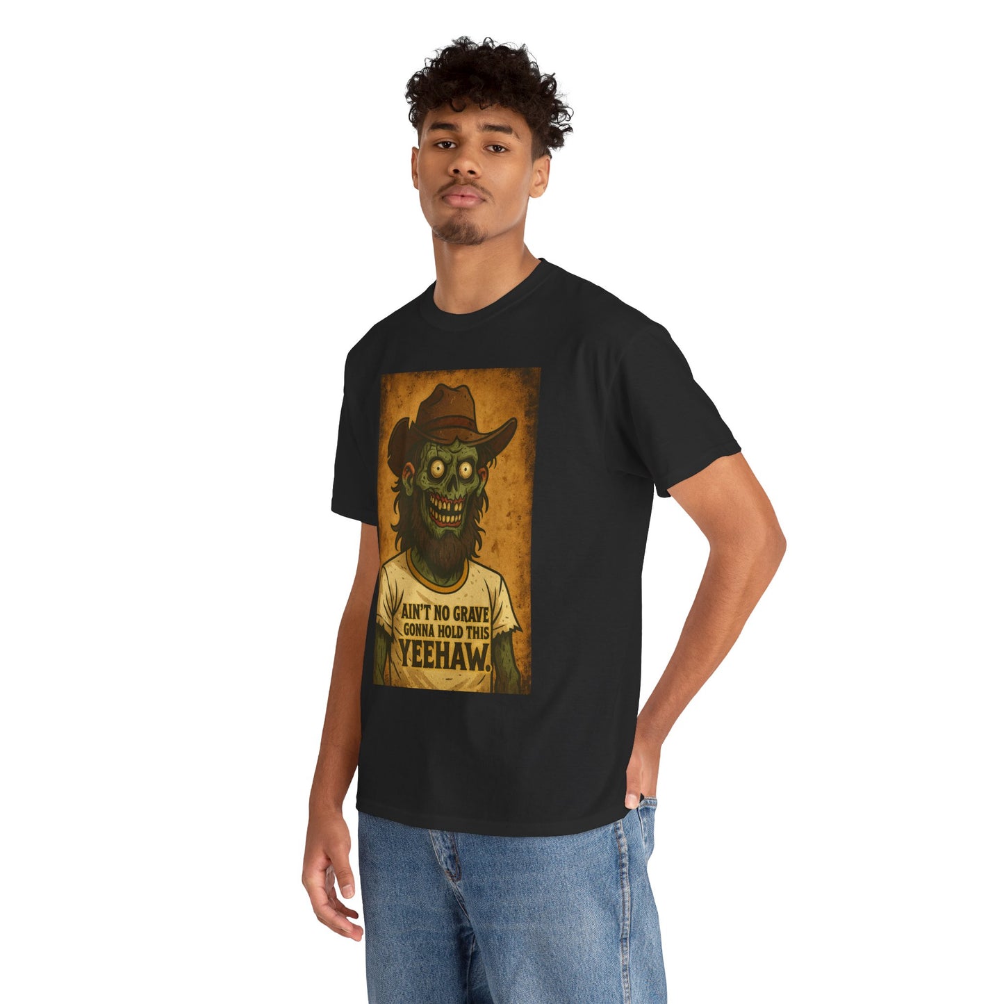 Zombie Cowboy 'Ain't No Grave Gonna Hold This Yeehaw' T-Shirt | Horror Western