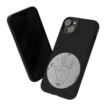 Spock Live Long Phone Case — Vulcan Salute Moon Graphic