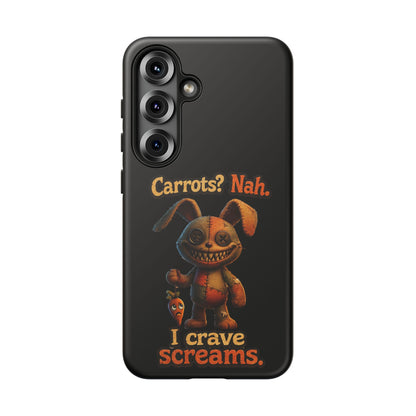 Phone Case — Creepy Bunny "Carrots? Nah. I crave screams." Halloween Horror Design