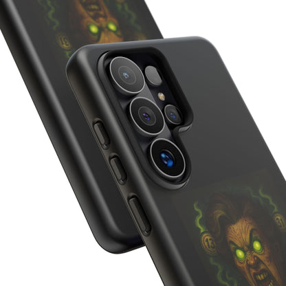 Horror Phone Case — "Eyes Glowing, Balls Rolling — Your Luck Is Doomed"