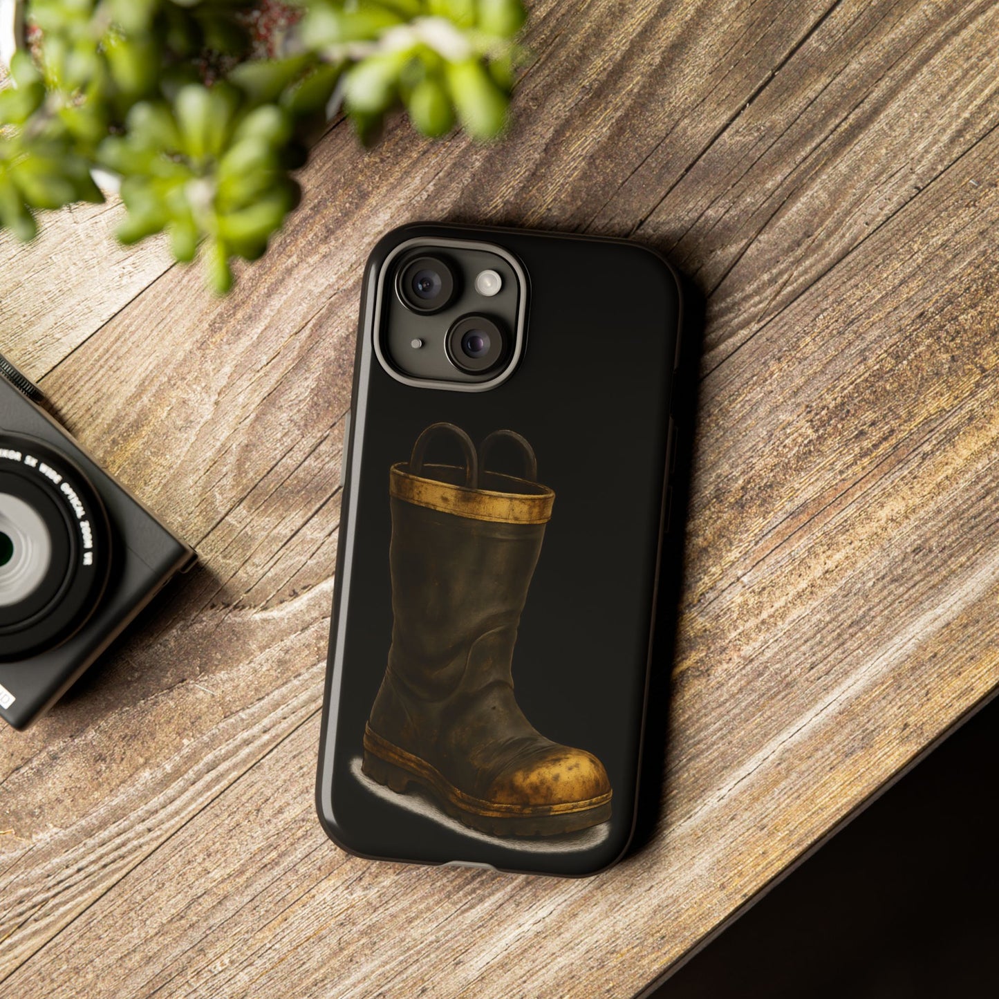 Vintage Fire Boot Phone Case — Rugged Protective iPhone Cover