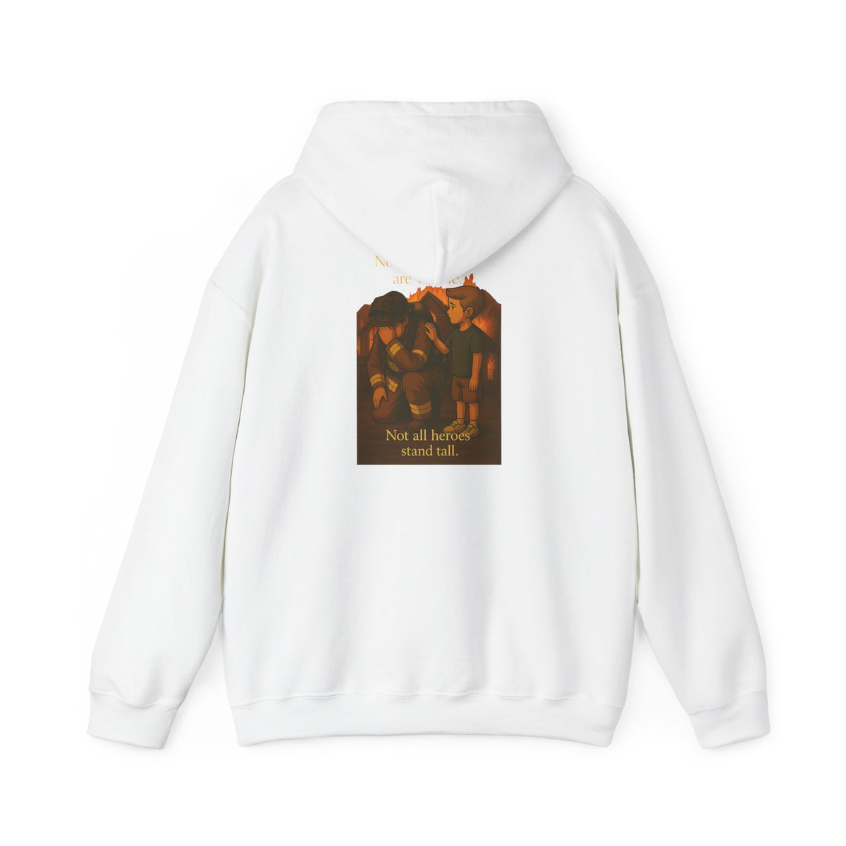 Graphic Hoodie - 'Not All Heroes Stand Tall' Badge & Vintage Group Art Pullover