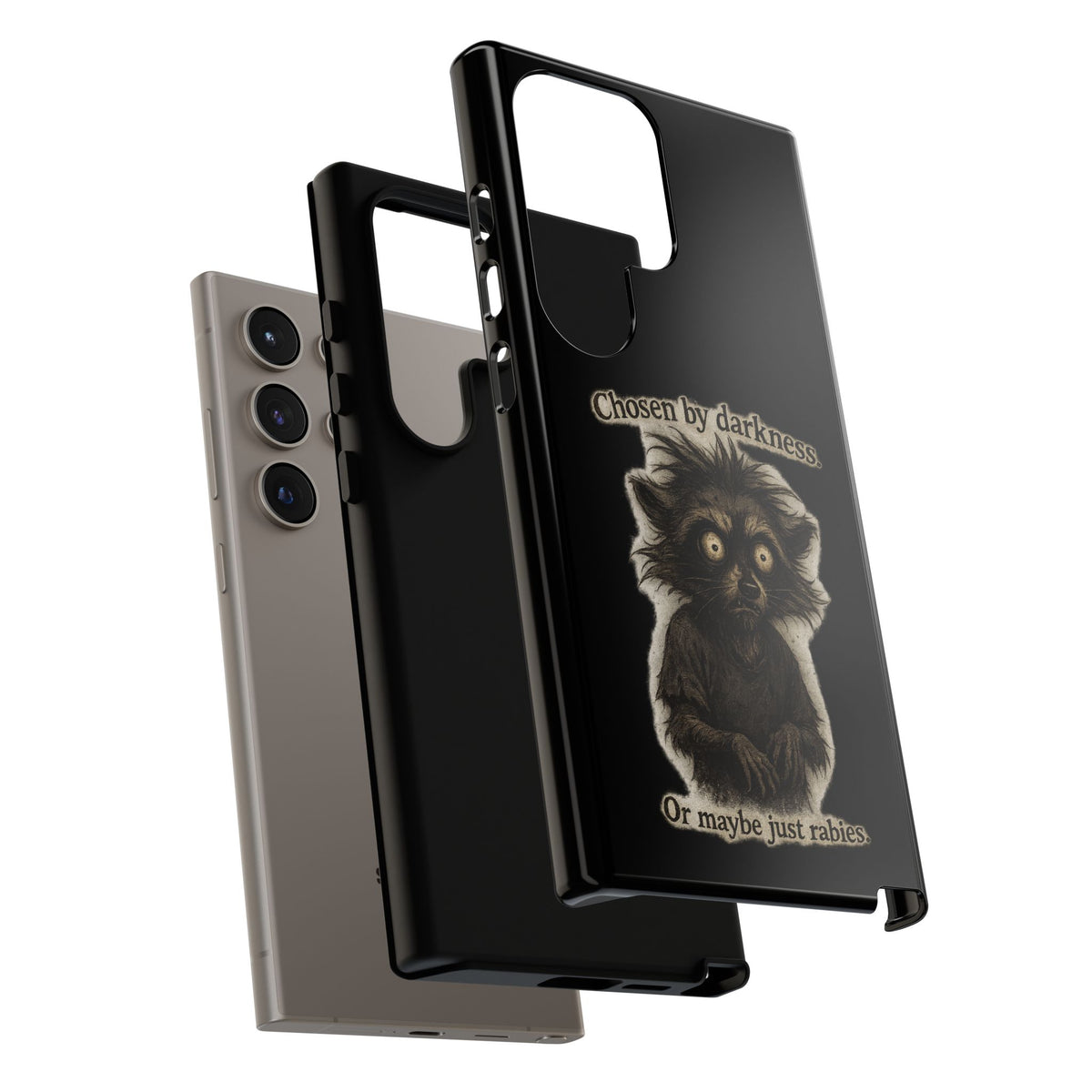 Phone Case - "Chosen by Darkness (Or Maybe Just Rabies)" Cute Creepy Retro Creature Protective Case