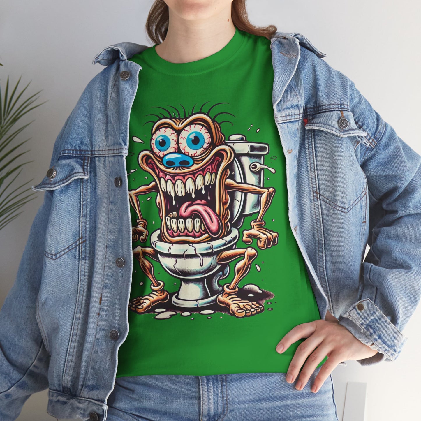 Crazy Toilet Monster T-Shirt — Funny Gross Cartoon Tee