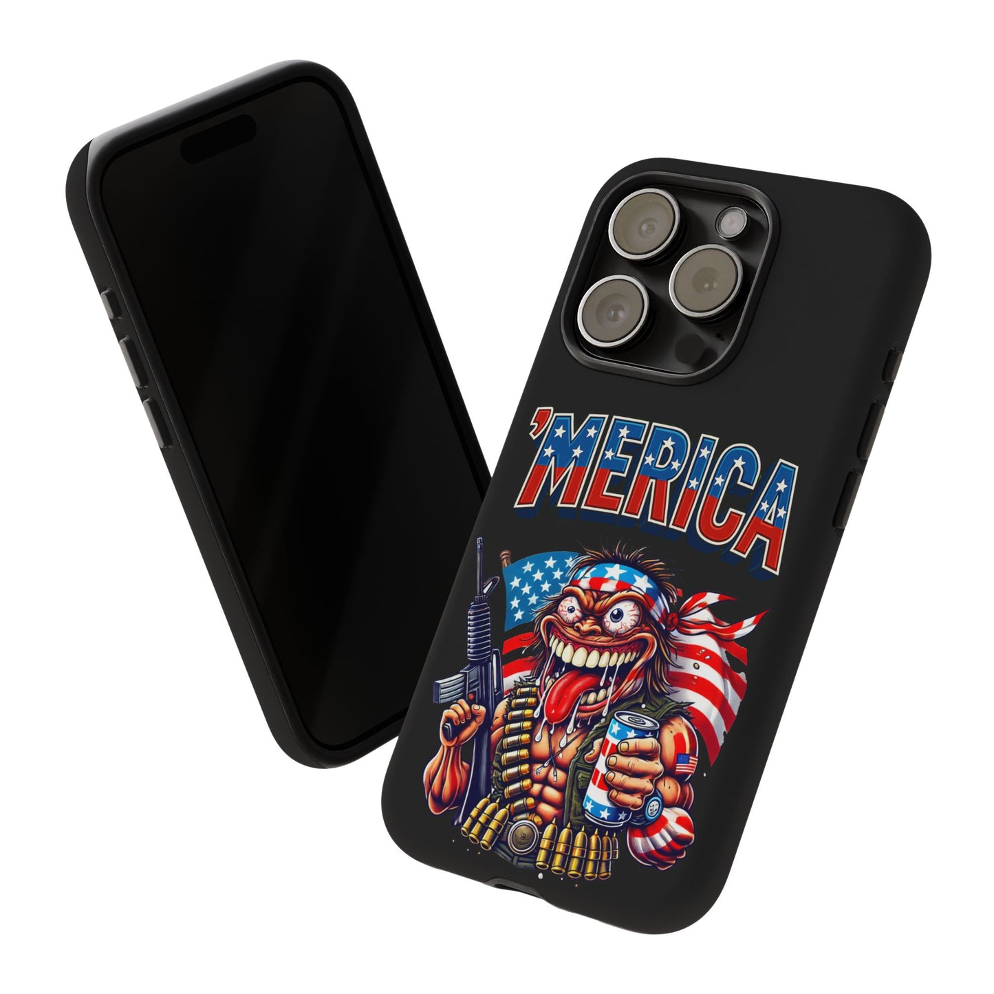'MERICA Patriotic Phone Case — American Flag Madman Design