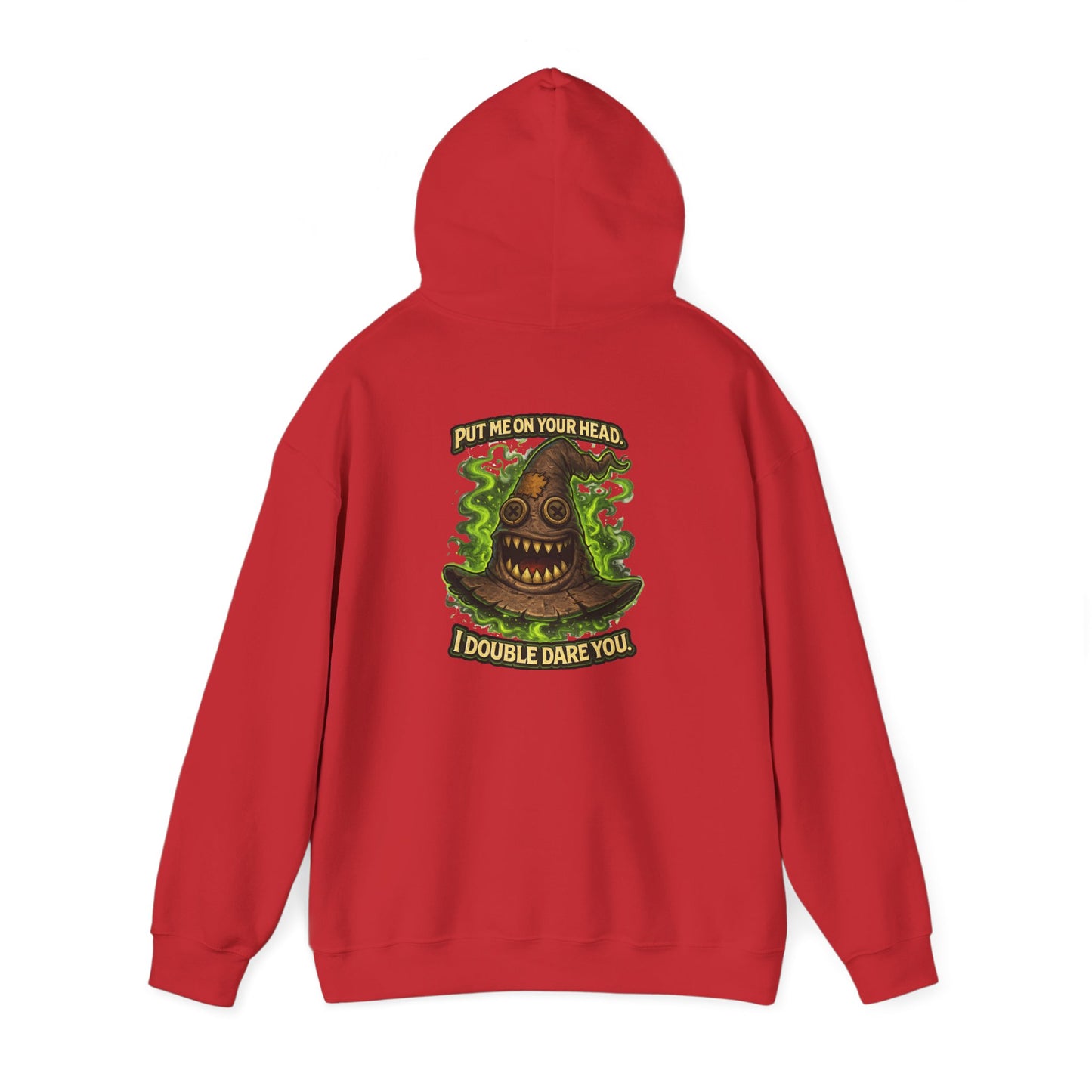 Hoodie — Spooky Talking Sorting Hat Graphic "I Double Dare You"
