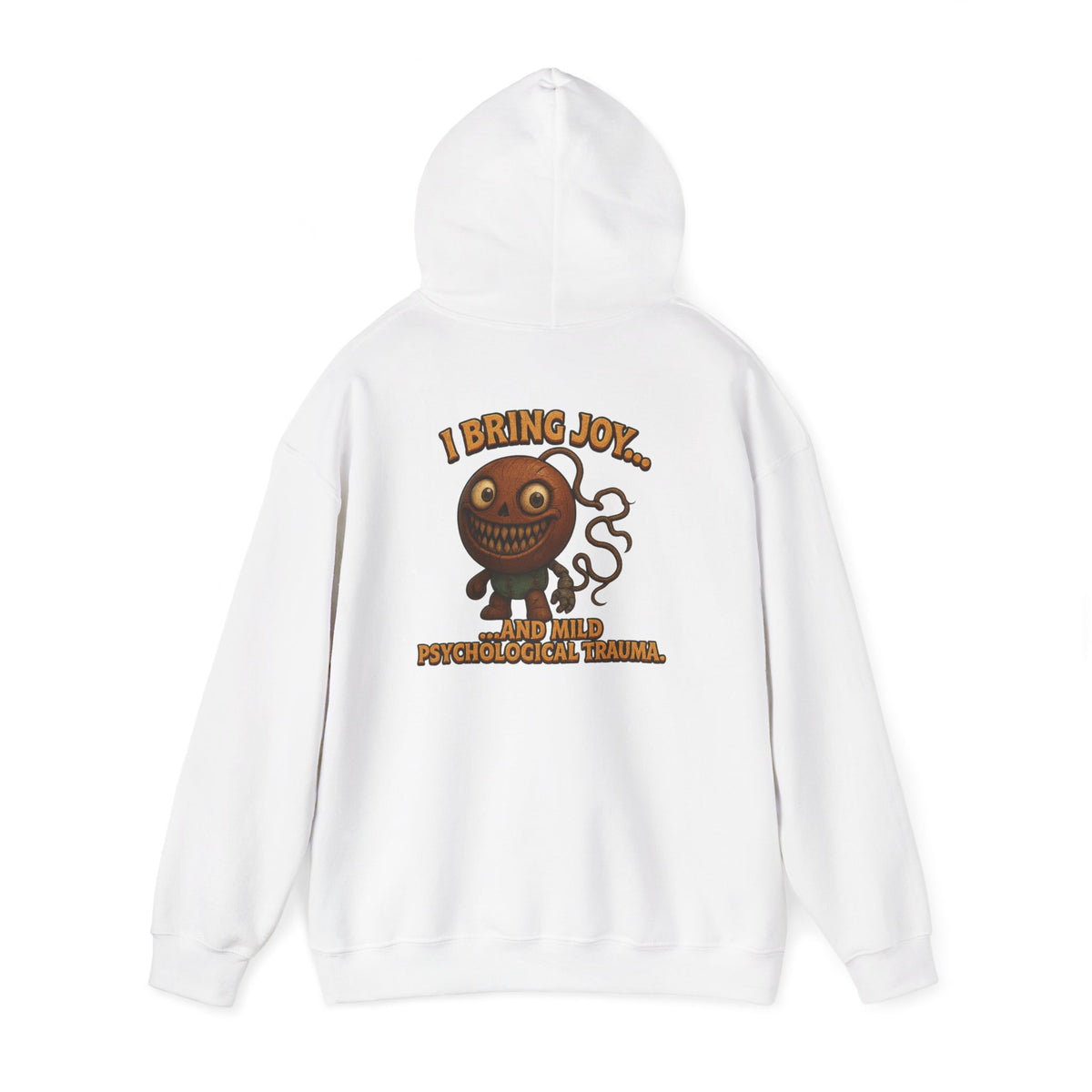 Hoodie — "I Bring Joy" Creepy Candy Character Graphic Pullover