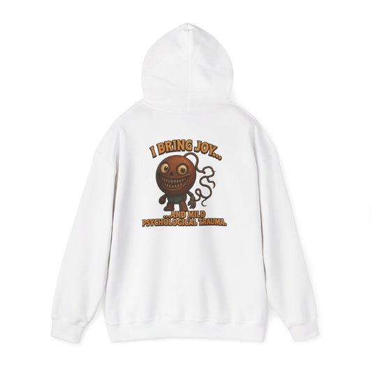 Hoodie — "I Bring Joy" Creepy Candy Character Graphic Pullover