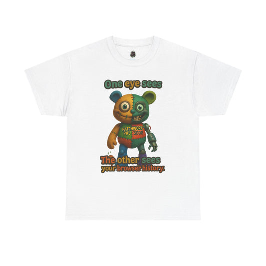 Two-Faced Teddy Bear Tee | One Eye Sees, The Other Sees Your Browser History
