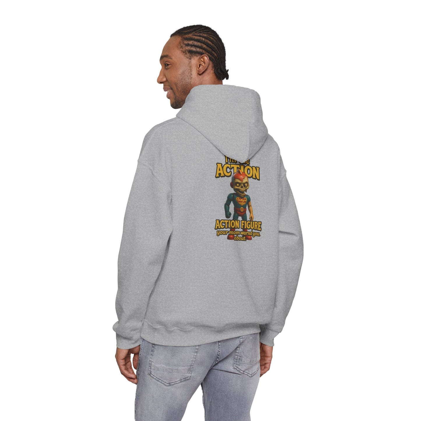 Action Figure Hoodie – Retro Toy Gamer Graphic Pullover