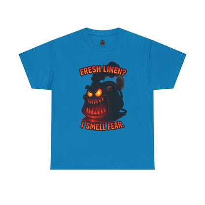 Fresh Linen? I Smell Fear Tee | Scary Laundry Monster Halloween Shirt
