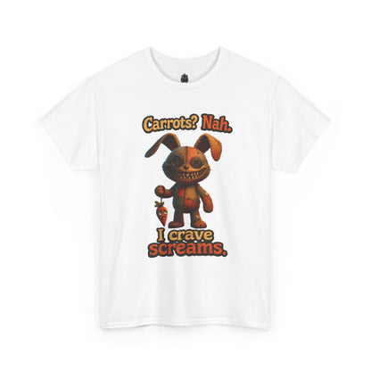 Creepy Bunny Plush I Crave Screams T-Shirt | Halloween Horror Tee