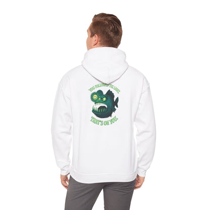 Hoodie — 'You Found the Light? That's On You.' Green Anglerfish Graphic Hooded Sweatshirt