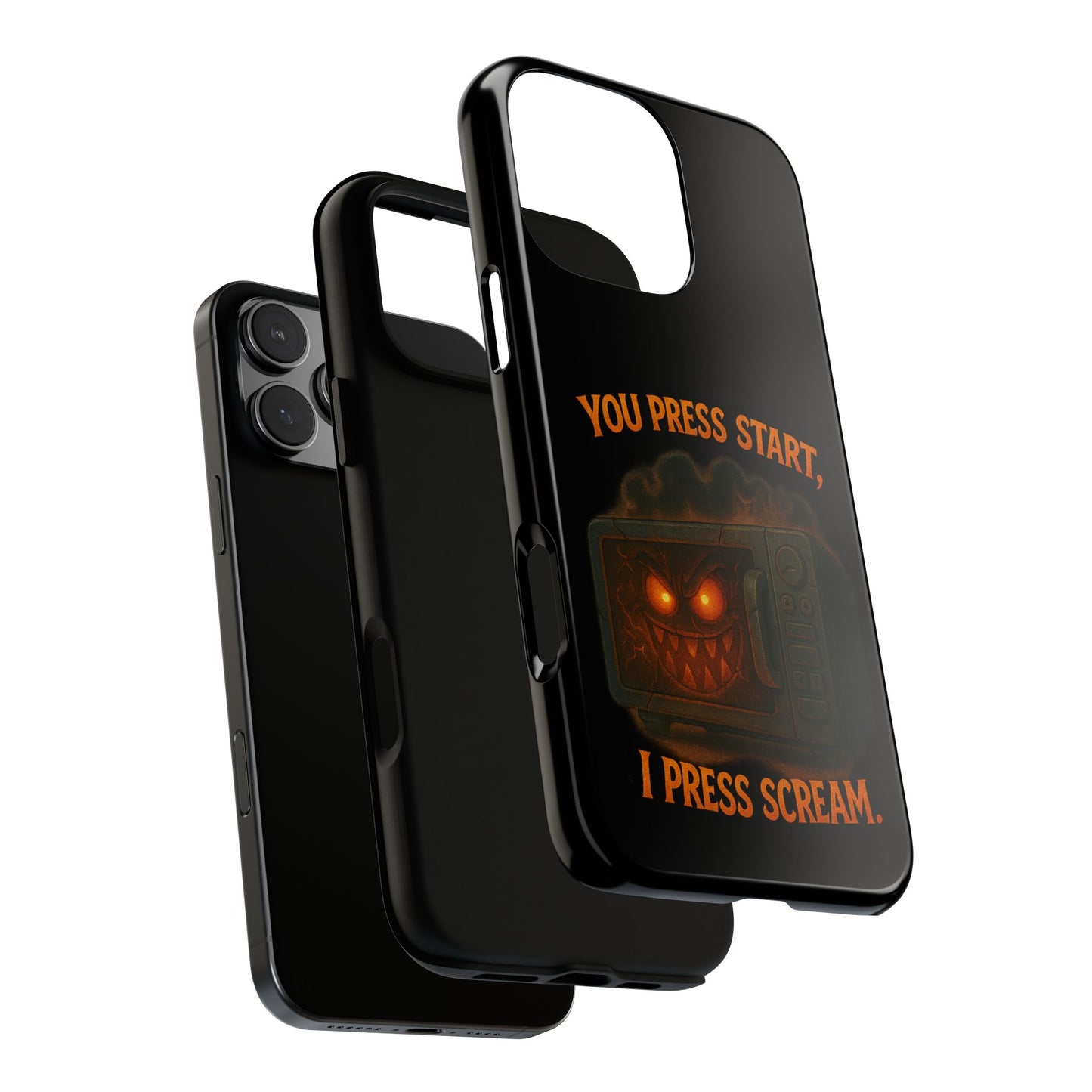 Phone Case — "You Press Start, I Press Scream" Spooky Retro Game Controller Design
