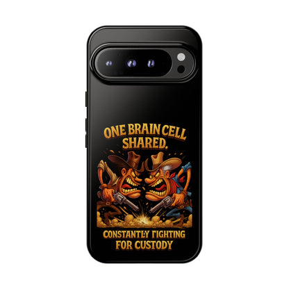 Phone Case — 'One Braincell Shared, Constantly Fighting for Custody' Funny Rivalry Cartoon