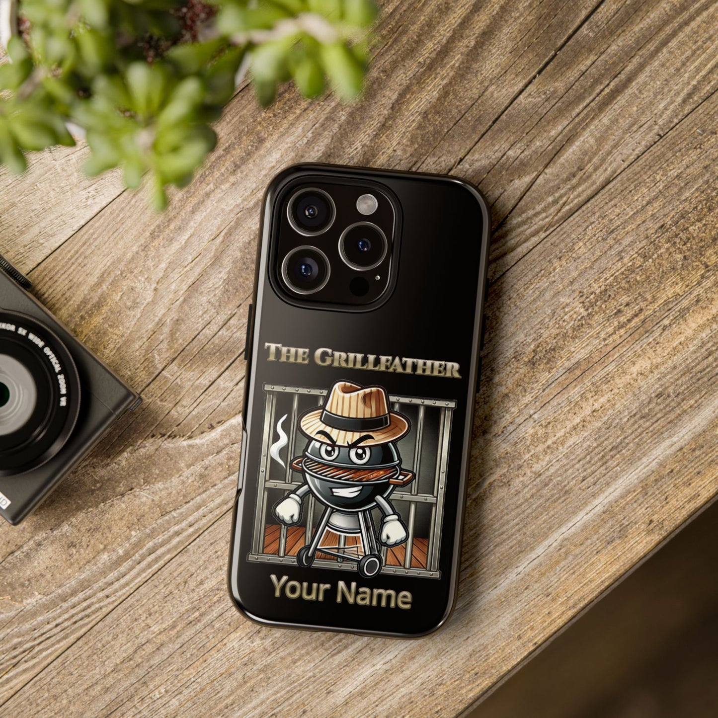 Grillfather Personalized Phone Case — Funny BBQ Smoker Design