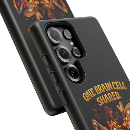 Phone Case — 'One Braincell Shared, Constantly Fighting for Custody' Funny Rivalry Cartoon