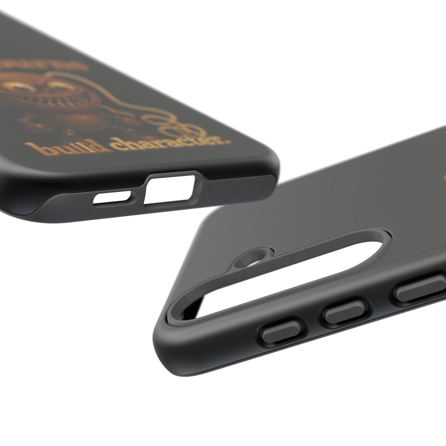 Phone Case — "Rope Burns Build Character" Grinning Cartoon Design