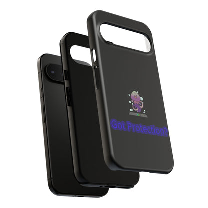 Phone Case — 'Got Protection?' Cute Purple Alien Anti-Shock Protective Cover