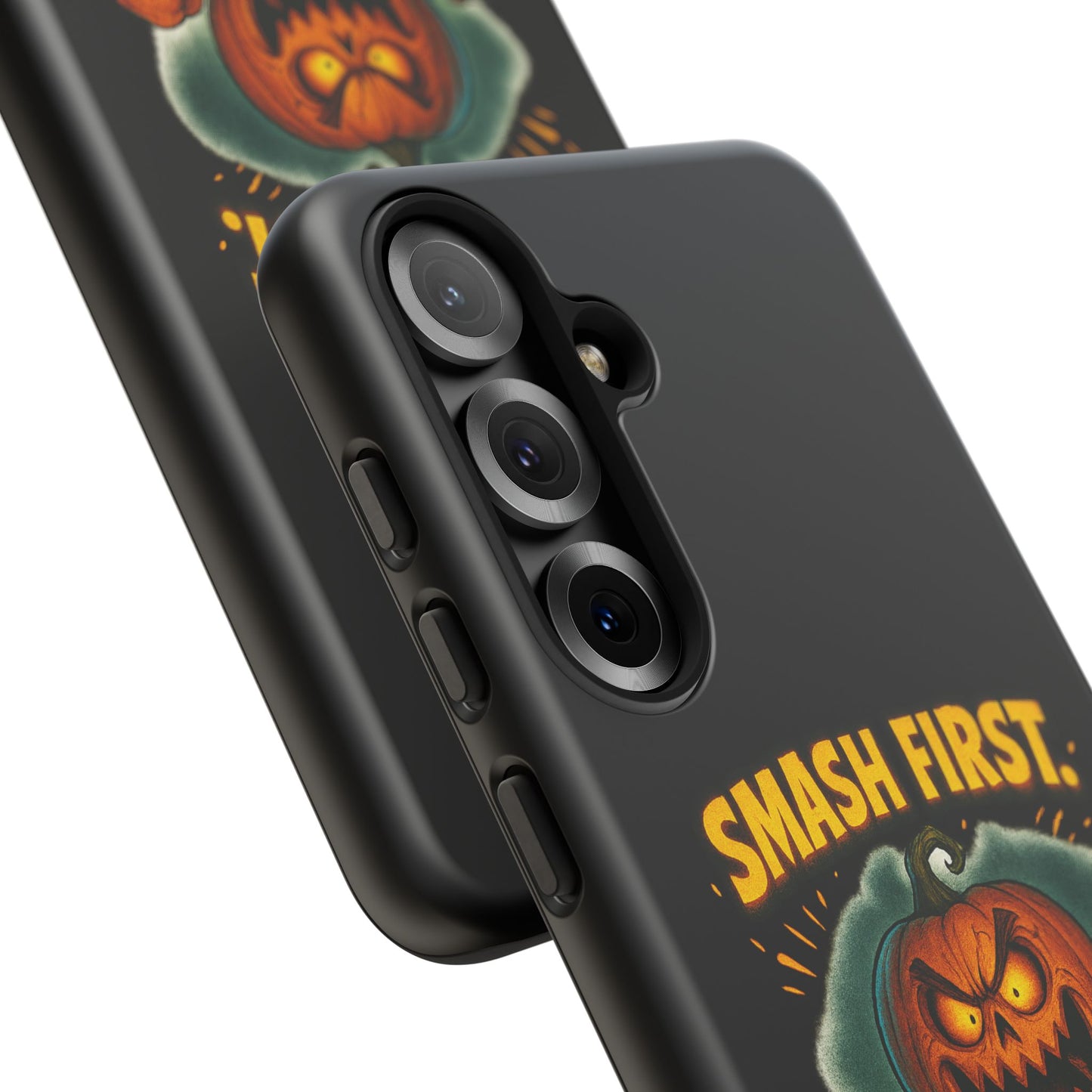 Phone Case — 'Smash First, Roast Seeds Later' Halloween Pumpkin Design
