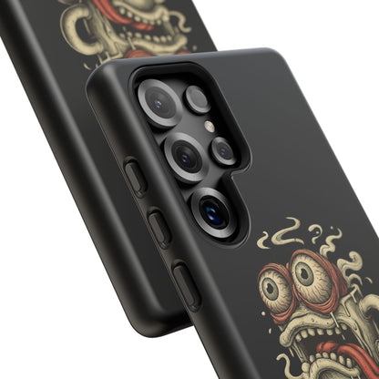 Tough Cases: Retro Hot Coffee Monster Phone Case — Funny 'If Your Mug...' Quote