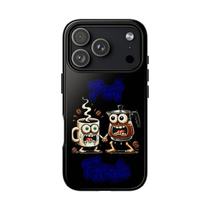 Coffee & Tea Fight Phone Case — Funny Kawaii Beverage Cartoon Tough Cases