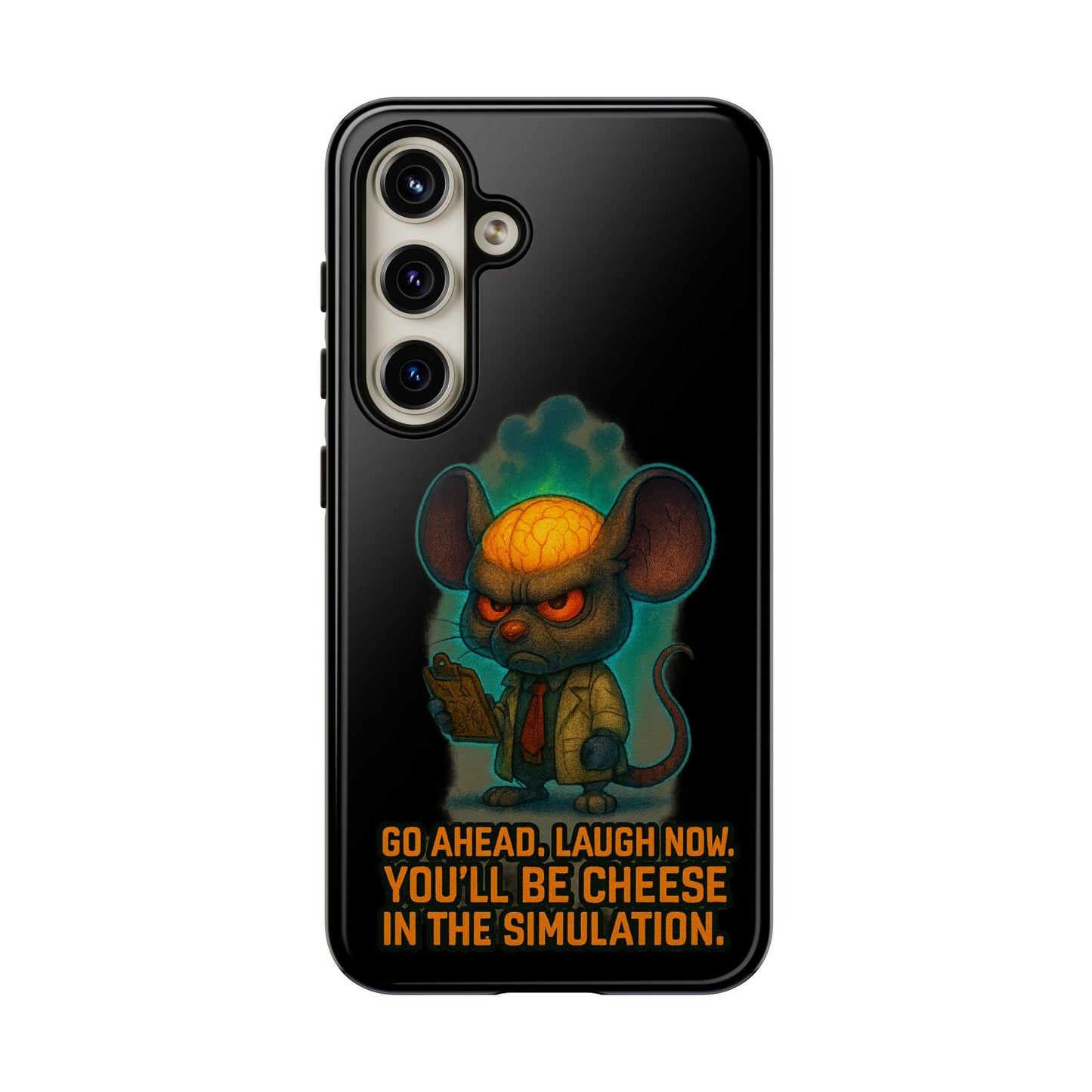 Phone Case — 'You'll Be Cheese in the Simulation' Angry Detective Mouse Graphic