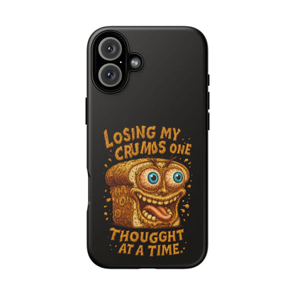 Phone Case — "Losing My Crumbs One Thought at a Time" Funny Retro Bread Illustration