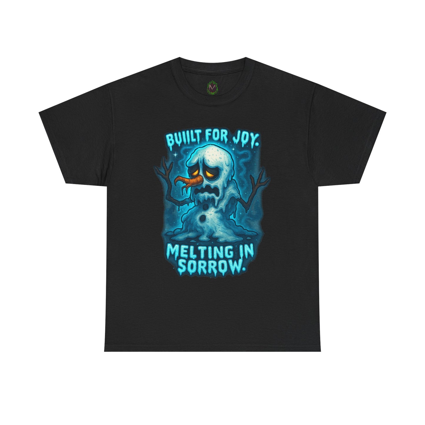 Melting Snowman T-Shirt — "Built for Joy, Melting in Sorrow" Graphic Tee