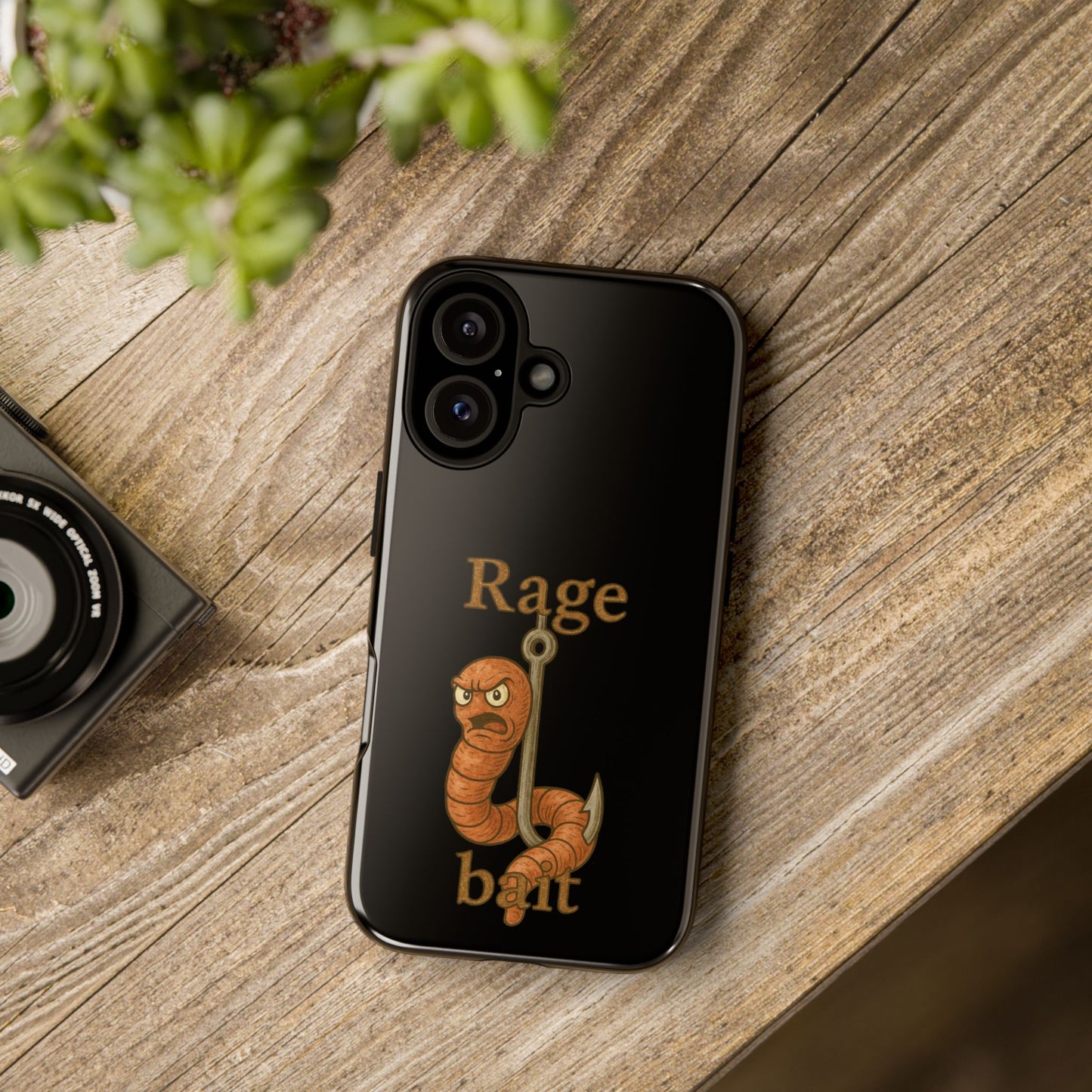 Phone Case — "Rage Bait" Angry Worm Fishing Design