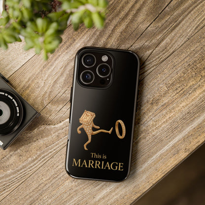 Phone Case - ‘This is Marriage’ Gold Ring Cartoon Design