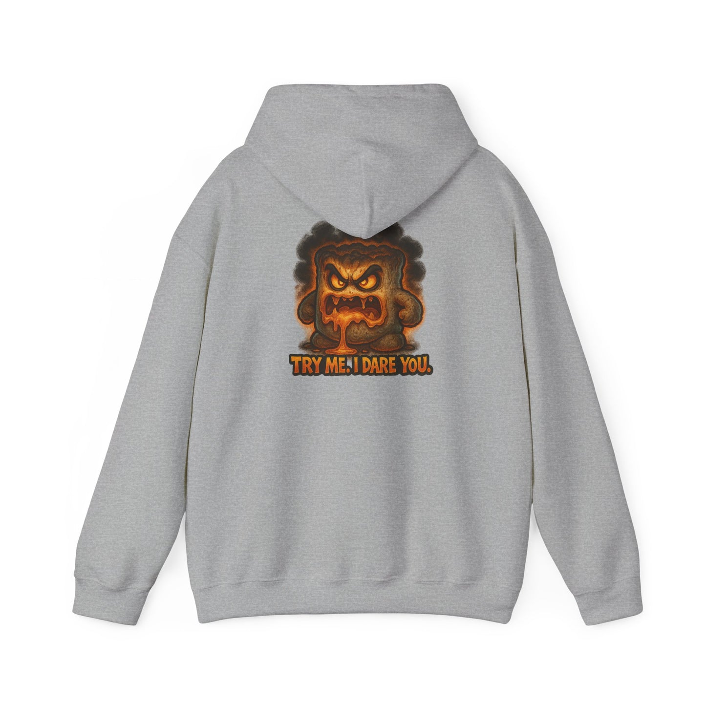 Angry Marshmallow Hoodie - "Try Me I Dare You" Graphic Hooded Sweatshirt