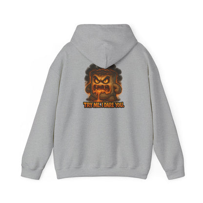 Angry Marshmallow Hoodie - "Try Me I Dare You" Graphic Hooded Sweatshirt