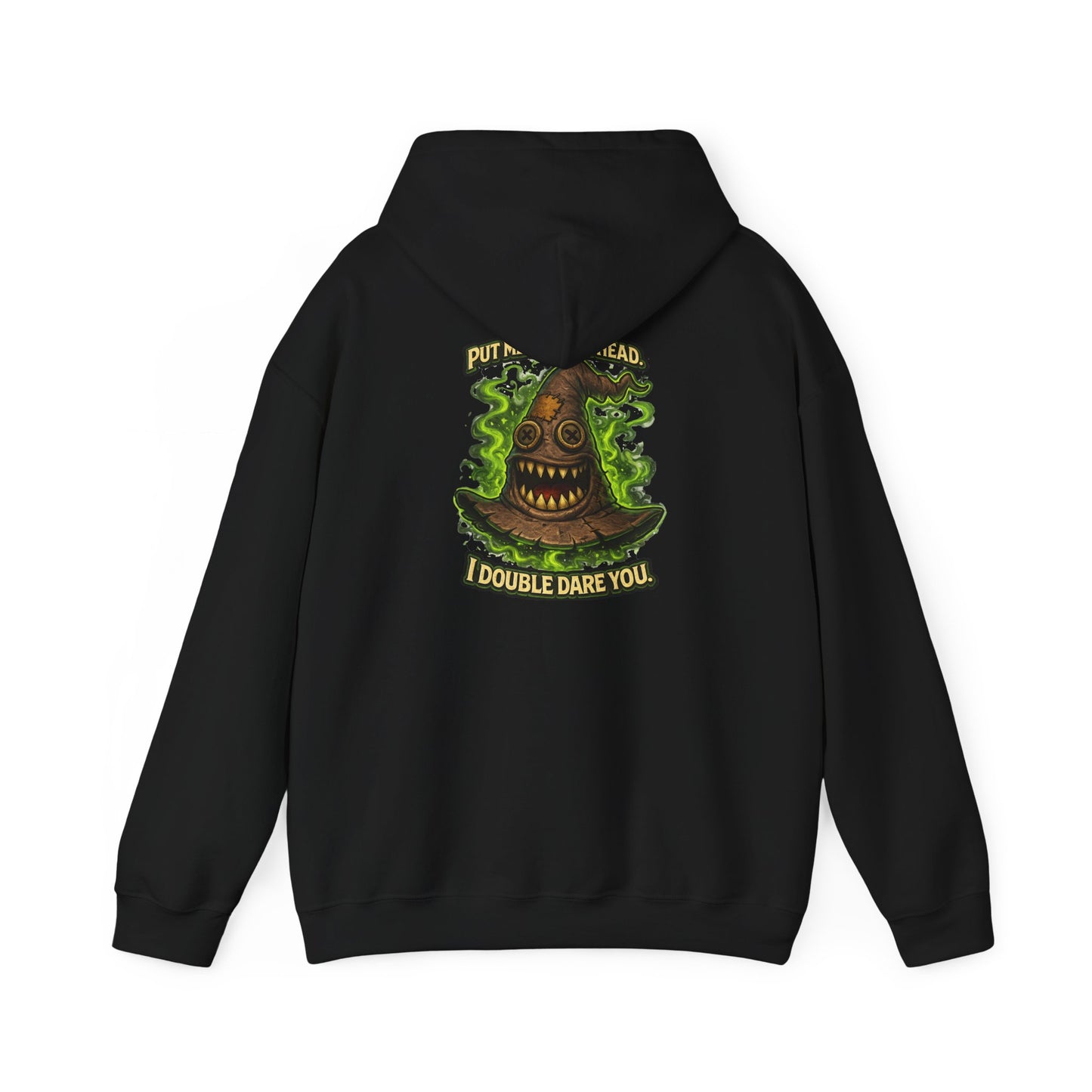 Hoodie — Spooky Talking Sorting Hat Graphic "I Double Dare You"