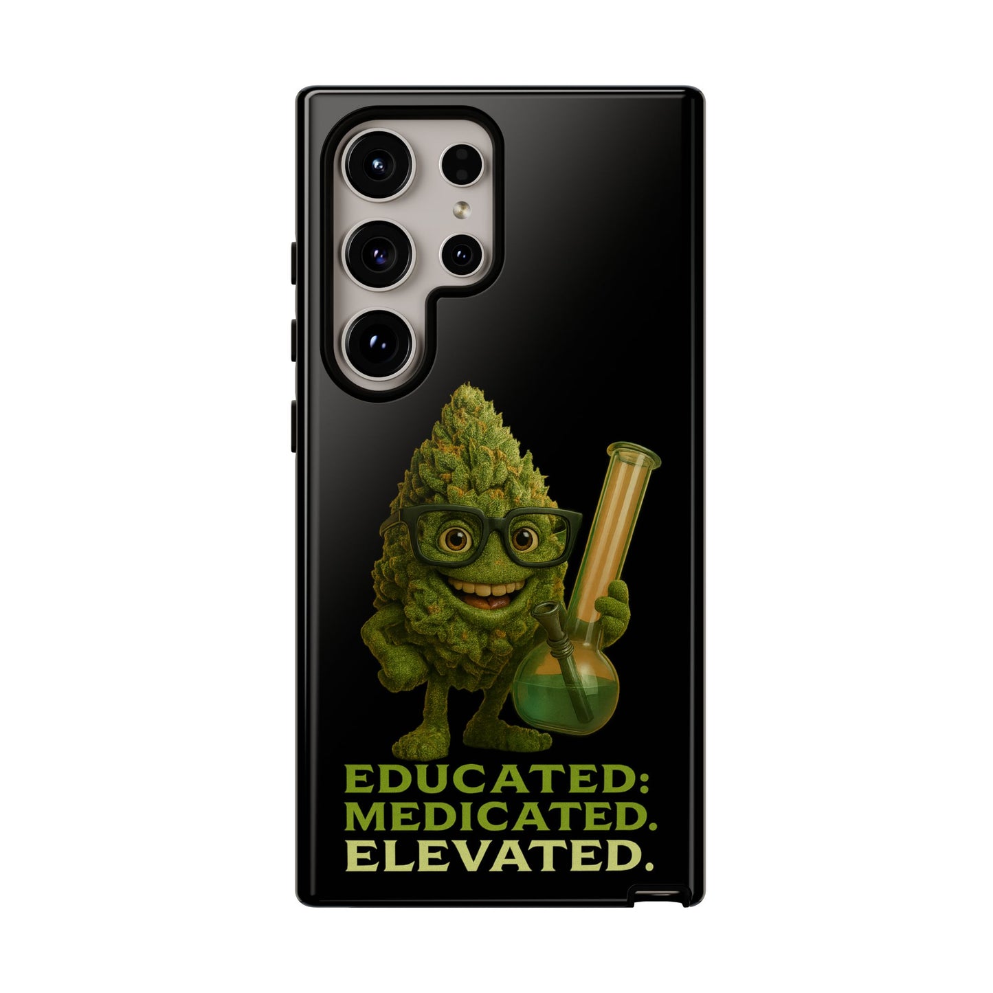 Phone Case — "Educated. Medicated. Elevated." Cute Bud Scientist Design
