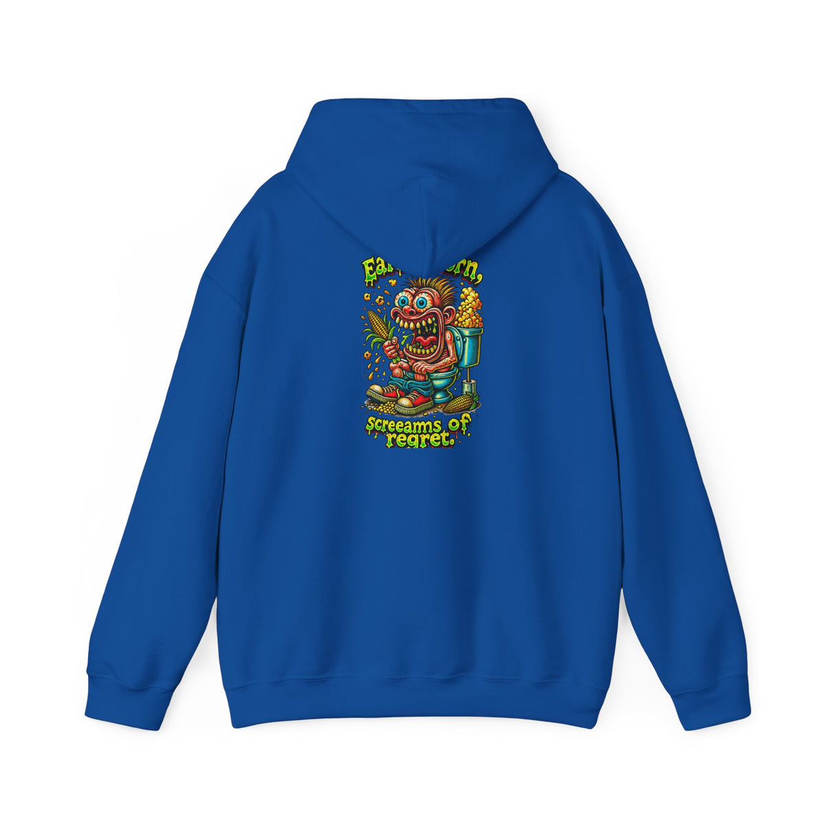 Hoodie — Colorful Retro Monster Graphic “Screams of Regret”