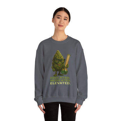 Educated. Medicated. Elevated. Crewneck Sweatshirt – Bud Edition